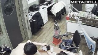 A guy is fucking his Asian mistress right in the office
