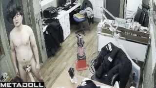 A guy is fucking his Asian mistress right in the office
