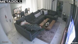 A big, bearded man pulls his wife's alluring bare ass towards him