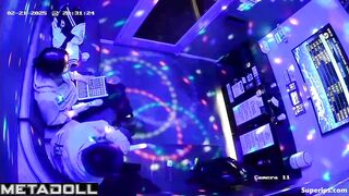 An Asian girl gives a shy guy a blowjob right in a karaoke lounge