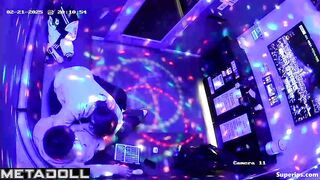 An Asian girl gives a shy guy a blowjob right in a karaoke lounge
