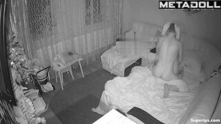 A chubby wife gives her husband a fantastic Christmas blowjob