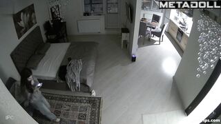 The guy wouldn't let the girl pull up her panties and fucked her