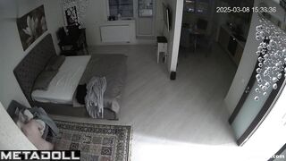 The guy wouldn't let the girl pull up her panties and fucked her