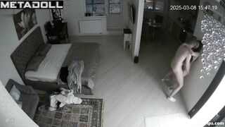 The guy wouldn't let the girl pull up her panties and fucked her