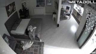 The guy wouldn't let the girl pull up her panties and fucked her