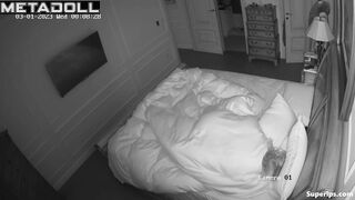 A sleepy man tries to lick his wife's wet pussy as she gives him a blowjob