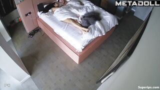 Husband puts his hard cock into his slim wife's hot mouth