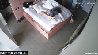 Husband puts his hard cock into his slim wife's hot mouth
