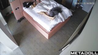 Husband puts his hard cock into his slim wife's hot mouth