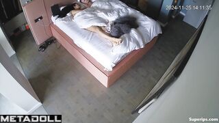 Husband puts his hard cock into his slim wife's hot mouth