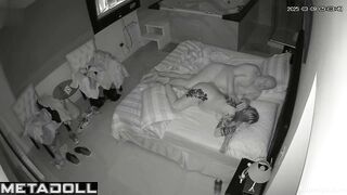 While giving his tattooed wife a massage, the bald man became very aroused