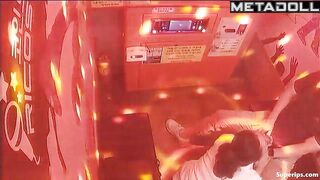 An Asian mommy gave a man a steamy blowjob right in the middle of karaoke