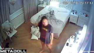 A pretty girl unabashedly shows her friend that she's not wearing panties