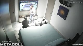 A man distracts his young lover from watching TV with some hot sex