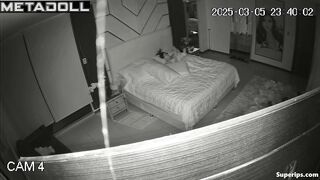 A young brunette writhes in ecstasy during her evening masturbation session