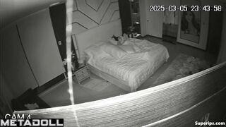 A young brunette writhes in ecstasy during her evening masturbation session