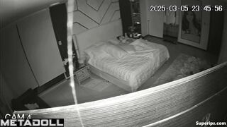 A young brunette writhes in ecstasy during her evening masturbation session