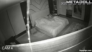 A young brunette writhes in ecstasy during her evening masturbation session