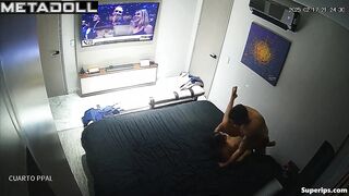 Young mistress smiles when the man's finger enters her warm vagina