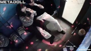 A guy slips his mischievous hands under the smiling Asian girl's panties
