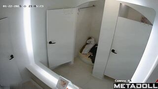 Cute Asian girls undress while trying on new clothes in the dressing room