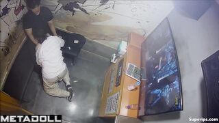 A tired Asian girl gets turned on next to her boyfriend in a karaoke room