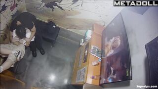 A tired Asian girl gets turned on next to her boyfriend in a karaoke room