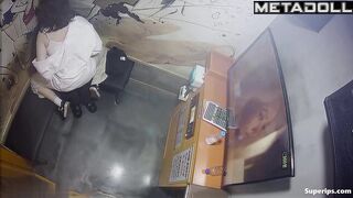 A tired Asian girl gets turned on next to her boyfriend in a karaoke room