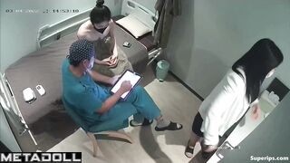 A slim Asian woman masturbates in her hospital room before surgery