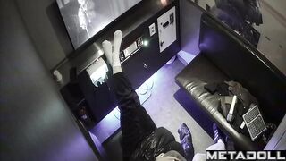 Young Asians are caressing each other while locked in a karaoke room