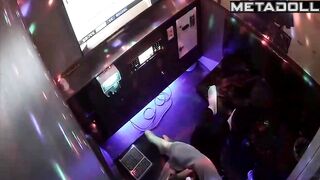 Young Asians are caressing each other while locked in a karaoke room