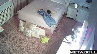 A hidden camera captured the stunning naked body of a cute college student