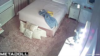 A hidden camera captured the stunning naked body of a cute college student