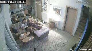 A blonde won't let her husband watch TV, demanding sex from him