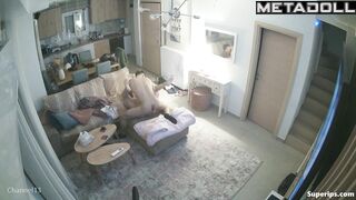 A blonde won't let her husband watch TV, demanding sex from him