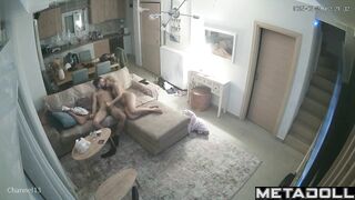 A blonde won't let her husband watch TV, demanding sex from him