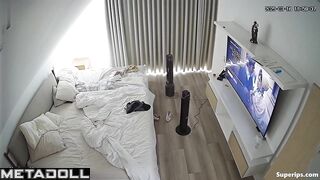 A bored wife was surprised when her husband pulled her hand toward his cock