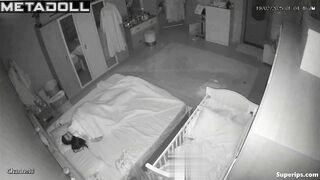 Husband climbs on top of his wife to have sex with her from behind