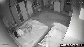 Husband climbs on top of his wife to have sex with her from behind