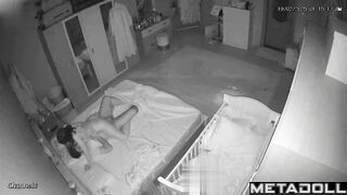 Husband climbs on top of his wife to have sex with her from behind