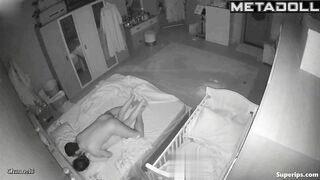 Husband climbs on top of his wife to have sex with her from behind