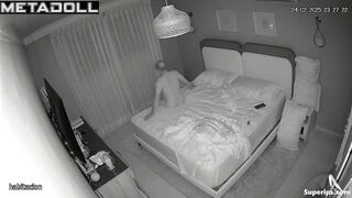 A bored wife films her bald husband licking her wet pussy on her phone