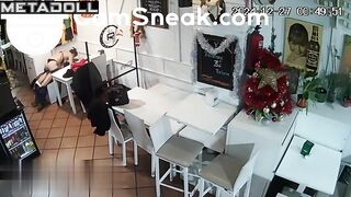 Before the cafe opened, couple enjoyed intense sex