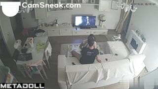 Quick blowjob in the living room as a surprise, look