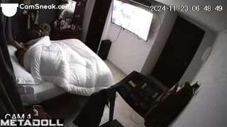 She rode his cock for about 10 minutes, hidden cam