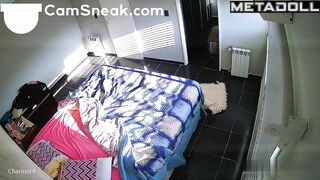 As soon as brunette woke up, she decided to touch her clit