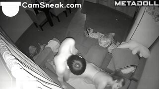 The horny couple retreated to the kitchen for a steamy romp