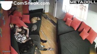 A curvy brunette mommy caresses and plays with her latest lover's cock