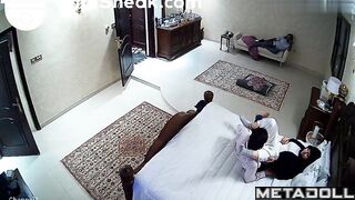 A Muslim mommy plays with the cocks of her two lovers